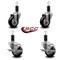 Service Caster 3.5'' Black Poly Wheel Swivel 1-1/4'' Expanding Stem Caster Set 2 Brakes, 4PK SCC-EX20S3514-PPUB-BLK-2-TLB-2-114 - alternate 5